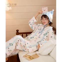 宫蝶 【史努比联名】宫蝶云朵棉长袖睡衣套装女
