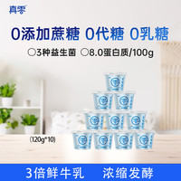 真零 希腊酸奶120g*10杯低温酸奶0添加蔗糖0代糖0乳糖 源头直发 包邮