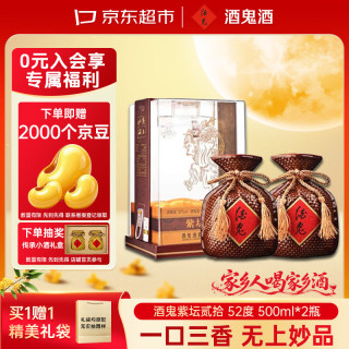 酒鬼 紫坛贰拾 柔和 52%vol 馥郁香型白酒 500ml*2瓶 双支装