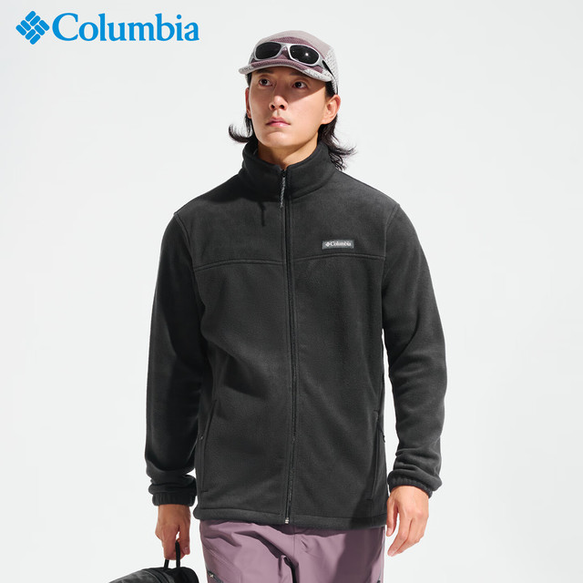 防风保暖加绒：Columbia 男款抓绒衣