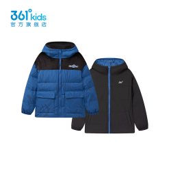 361° 童装男童两面穿羽绒服2026冬新款中大童外套