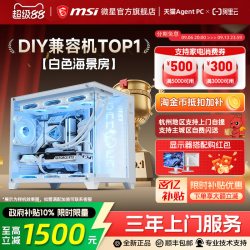 微星 白色海景房全家桶电脑主机i5 13600KF台式机RTX4060Ti显卡组装机设计直播台式整机