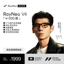 雷鸟 V4 AI智能眼镜 黑色 4GB+32GB 镜架款
