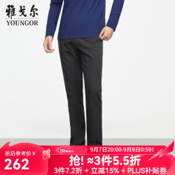 雅戈尔 休闲裤男DP棉免烫不易皱裤子宾霸莱卡面料休闲裤新年穿搭 VCDP319998CWA深灰色 34/84A