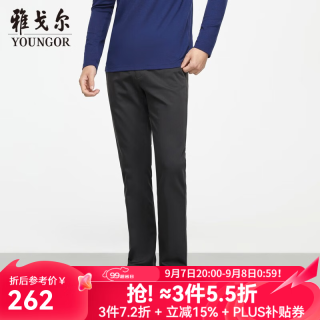 雅戈尔 休闲裤男DP棉免烫不易皱裤子宾霸莱卡面料休闲裤新年穿搭 VCDP319998CWA深灰色 34/84A