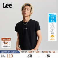 Lee 标准版圆领Logo印花短袖T恤 黑色 XL