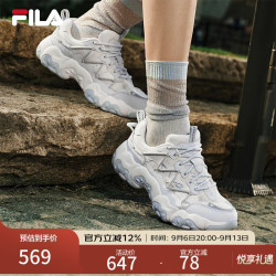 FILA 猫爪6代 透气厚底 雪白/太空银-SS 38.5 女休闲鞋