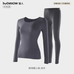 猫人 无痕发热纤维 女士保暖内衣套装