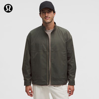 lululemon 抗淋雨渗透 男士斜纹拉链外套 石板棕 XS