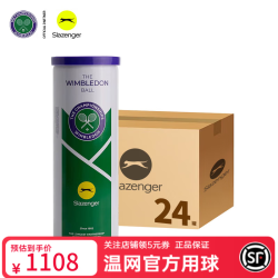 Slazenger 温网训练比赛用球 STB340971 3粒装铁罐 24筒