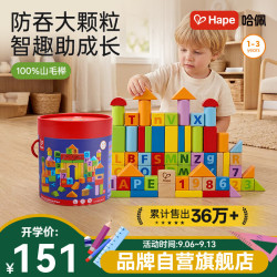 Hape E8402 益智积木 桶装 80颗粒