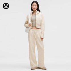 lululemon 丨Scuba 女士中腰阔腿运动裤*亚洲版型 LW5GX9A 杂色浅象牙白 L