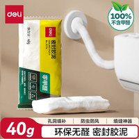 得力 密封胶泥空调孔洞堵塞泥堵洞补墙洞下水道堵洞塞神器缝隙填充泥 室内用-零甲醛 1包 JS174