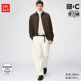 移动端：优衣库 廓形长裤 男装女装合作款/休闲裤裤子484875 490634