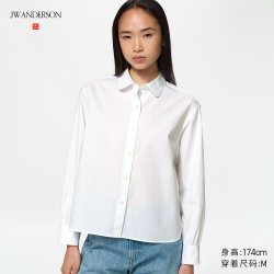 棉质灯笼袖衬衫/长袖优衣库女装合作款/衬衣空调衫488560