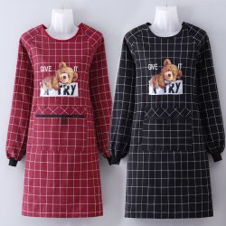 长袖围裙厨房家用纯棉罩衣女时尚洋气做饭防污耐磨上班大人工作服