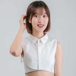 百搭衬衫经典尖圆领棉保暖假领子衬衣领工装男女通用节约领装饰领