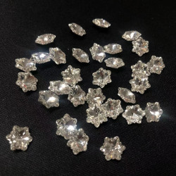（20颗 )春柚新款美甲钻饰品超闪尖底透白色雪花钻饰品10x10mm