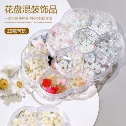 云钻美甲饰品混装山茶花网红款爆款蝴蝶结珍珠美甲混搭小饰品批发