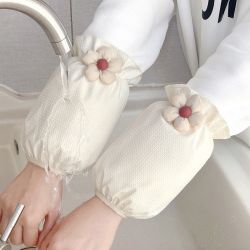 秋冬可爱短款防水袖套成人学生家务干活上班防污护袖羽绒服套袖薄