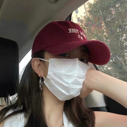 晴子Studio~大脸女孩冲～宵夜同款美式休闲刺绣软顶显瘦宽棒球帽