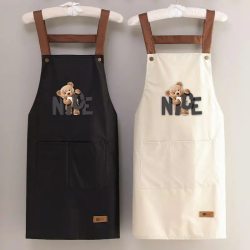 新款情侣厨房成人时尚防水防油围裙工作服家用洋气做饭无袖韩版