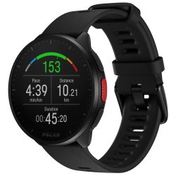 Polar Pacer 超轻智能运动手表 GPS定位跑步健身追踪器手环 心率监测器 防水圆形表盘 黑色
