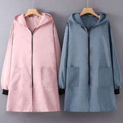 春秋薄款围裙家用厨房长袖罩衣大人女夏季防水防油外套工作服定制