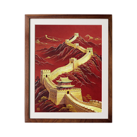 铜师傅 手工錾刻铜雕画 长城雄风桌面摆件