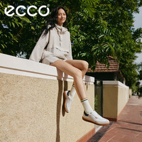 爱步（ECCO）休闲鞋女 26年秋季时尚百搭牛皮板鞋德训鞋 柔酷11号235813 砂砾灰/白色/海洋蓝23581361580 3