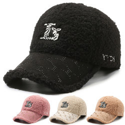 冬季新款加绒加厚毛绒帽ZJX-21女士防寒保暖棒球帽休闲百搭鸭舌帽