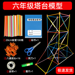 六年级塔台模型搭建吸管材料下册20CM科学制作手工小学小小工程师