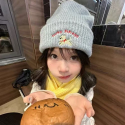 韩系可爱小狗刺绣毛线针织帽