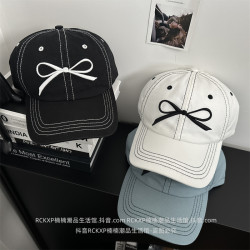 帽子女四季款时尚韩版蝴蝶结显脸小宽帽檐气质百搭网红棒球帽休闲
