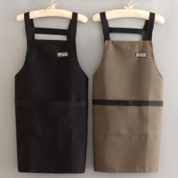 凯惠德 做饭帆布围裙女餐饮专用上班工作服定制纯色印字简约男士围腰
