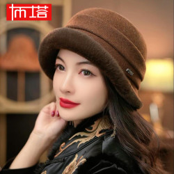 布塔 美拉德羊毛礼帽高级防风保暖显脸小礼帽