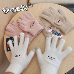 手套女冬天韩版百搭学生ins可爱骑车保暖防风防寒秋冬季触屏手套