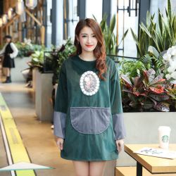 时尚防水长袖韩版罩衣成人围裙纯棉工作服厨房居家服