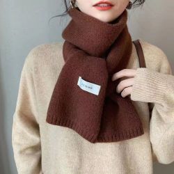 围巾女冬季高级感2026新款克莱因蓝纯色显白韩版百搭学生女生围脖