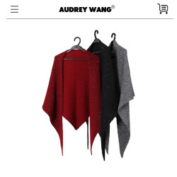 AUDREYWANG璀璨流巾丨冬季保暖秋冬时尚春秋三角巾红色披肩11669