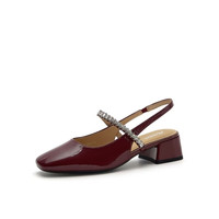 Bata 【牛皮漆皮】时装凉鞋女牛皮漆皮凉鞋