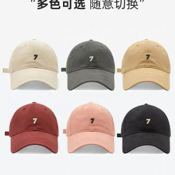 韩版街头潮牌7刺绣棒球帽好品质男女情侣百搭ins软顶鸭舌帽显脸小