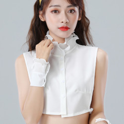 嘉梵米 衬衣领配饰雪纺褶皱木耳边衬衫假领子女百搭专用假领春夏季配毛衣