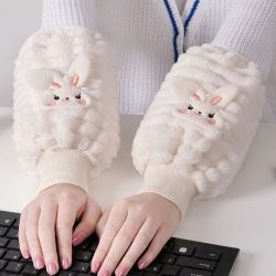 女袖套套袖韩版袖头秋冬季护袖绣套防污工作短款高档手袖保暖袖筒