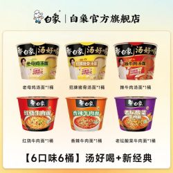 白象 汤好喝方便面 母鸡+辣牛+猪骨+红烧+老坛+香辣 6口味6桶