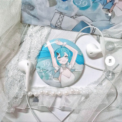 〔海边少女〕初音未来同人周边 吧唧 色纸 画师授权同人