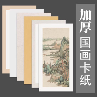 加厚卡纸空白半生熟宣书法国画卡纸工笔画长方形生宣