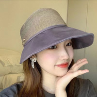 帽子女新款夏季户外遮阳帽时尚百搭防紫外线鸭舌渔夫帽韩版草帽女