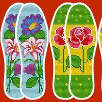 新款精美十字绣针孔鞋新款印花精准半成品手工刺绣鞋满绣绣花鞋垫