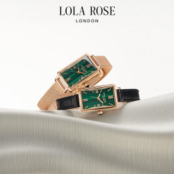 LOLA ROSE 蛮腰小绿表 女士石英腕表 绿色表盘 24mm 双表带